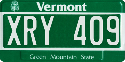 VT license plate XRY409