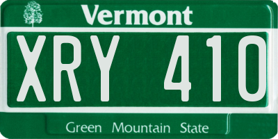 VT license plate XRY410