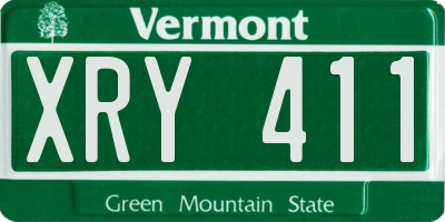 VT license plate XRY411
