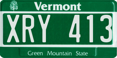 VT license plate XRY413