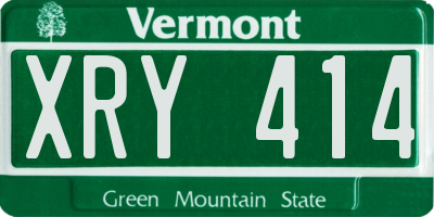 VT license plate XRY414