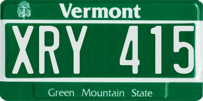 VT license plate XRY415