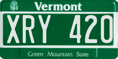 VT license plate XRY420