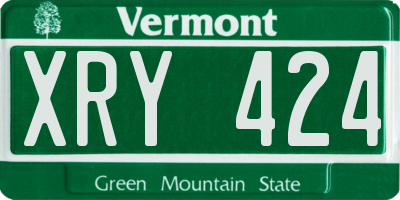 VT license plate XRY424