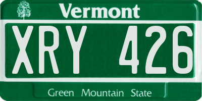 VT license plate XRY426