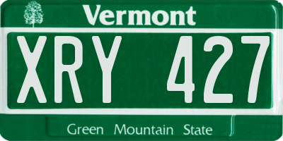 VT license plate XRY427
