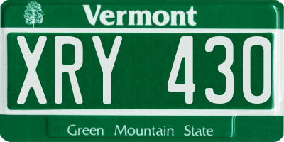 VT license plate XRY430