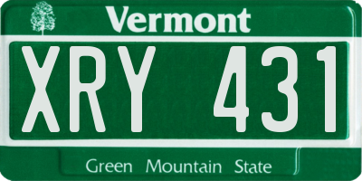 VT license plate XRY431