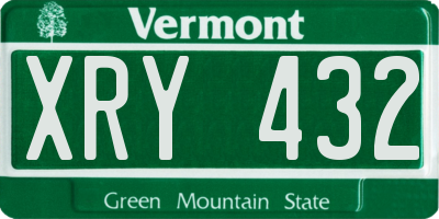 VT license plate XRY432