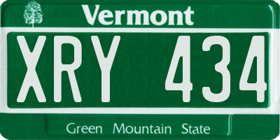 VT license plate XRY434