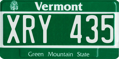 VT license plate XRY435