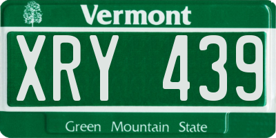 VT license plate XRY439