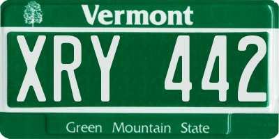 VT license plate XRY442