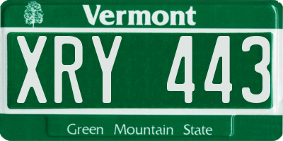 VT license plate XRY443