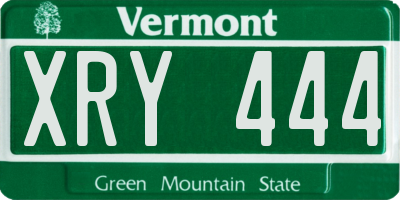 VT license plate XRY444