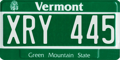 VT license plate XRY445