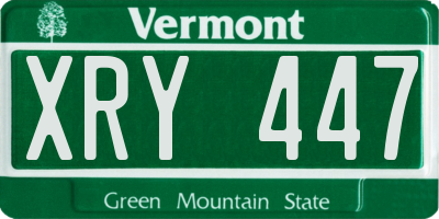 VT license plate XRY447