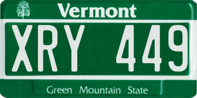 VT license plate XRY449