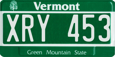 VT license plate XRY453