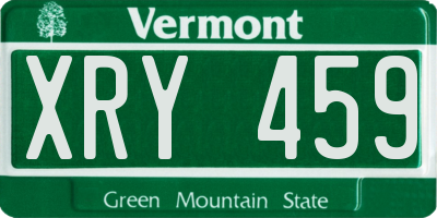 VT license plate XRY459