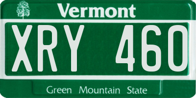 VT license plate XRY460