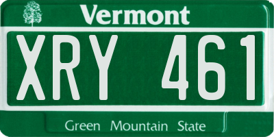 VT license plate XRY461