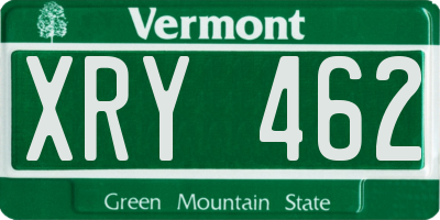 VT license plate XRY462