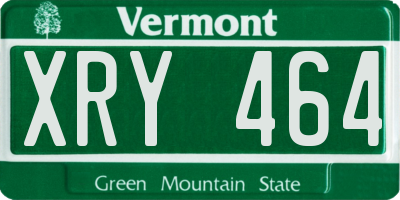 VT license plate XRY464