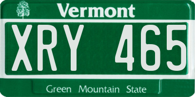 VT license plate XRY465
