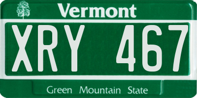 VT license plate XRY467