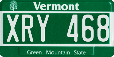VT license plate XRY468