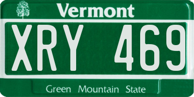 VT license plate XRY469
