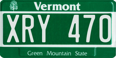 VT license plate XRY470
