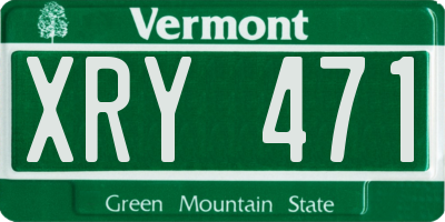 VT license plate XRY471