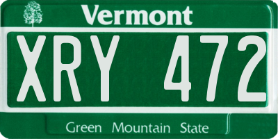 VT license plate XRY472