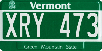 VT license plate XRY473