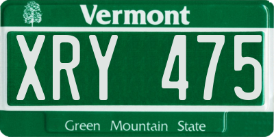 VT license plate XRY475