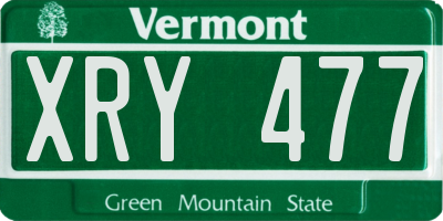 VT license plate XRY477