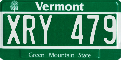 VT license plate XRY479