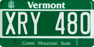 VT license plate XRY480