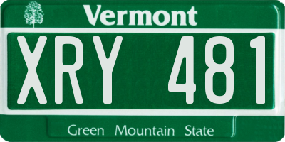 VT license plate XRY481