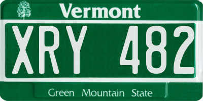 VT license plate XRY482