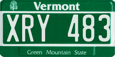 VT license plate XRY483