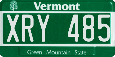 VT license plate XRY485