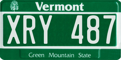 VT license plate XRY487