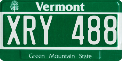 VT license plate XRY488
