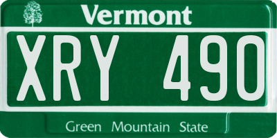 VT license plate XRY490