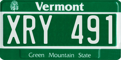 VT license plate XRY491