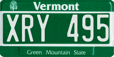 VT license plate XRY495