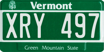 VT license plate XRY497